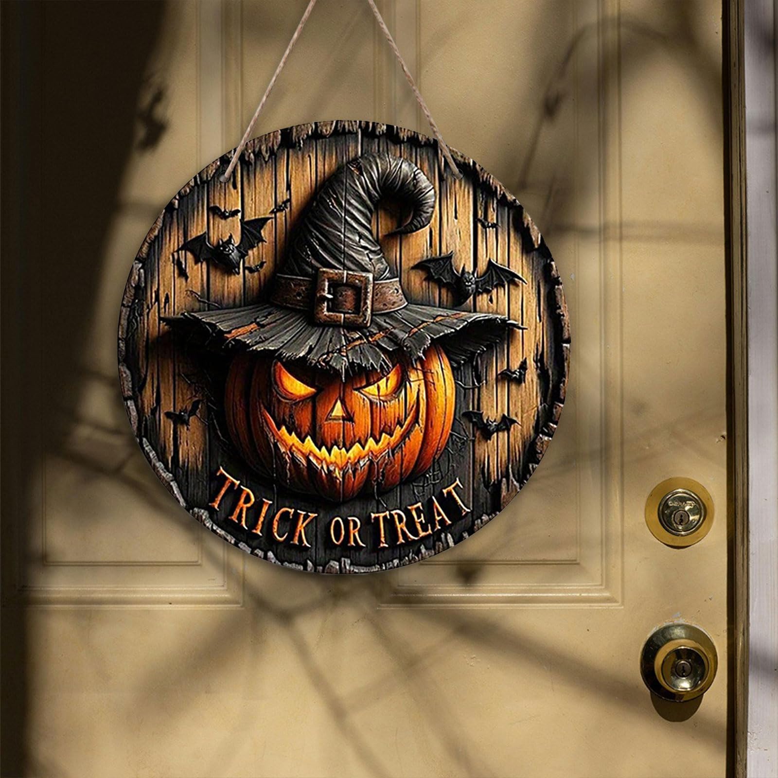 2 Décorations Porte Halloween En Bois – Citrouille & Fantômes | Déco Murale Festive Automne - 13