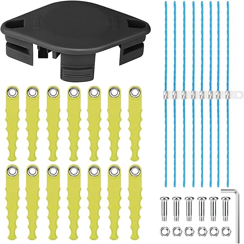 Miniatura 7 de Eyoloty ACFHRL2 Cabezal de recortadora de hoja de policarbonato compatible con Ryobi 18V, 24V y 40V RY40210, RY40210A recortadoras con 8 cuchillas