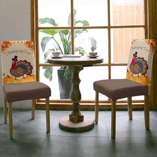 Miniatura 8 de Juego de 8 fundas para silla de árbol de Navidad, diseño de gnomo, copo de nieve, ramas de pájaro de pino, color azul invierno, fundas protectoras