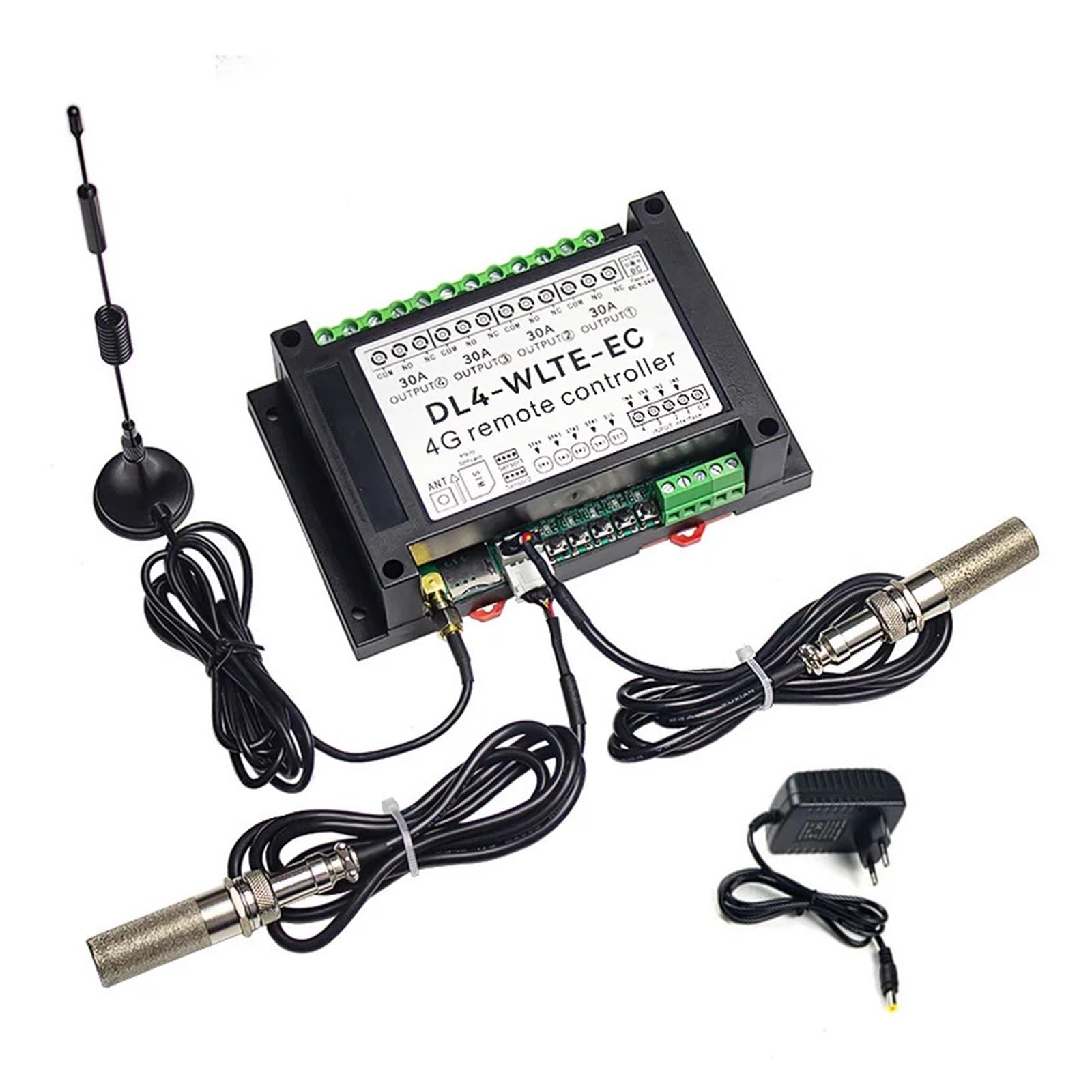 Zestaw do otwierania bramy, Inteligentny GSM 4G LTE 4-kanałowy kontroler DL4 SMS zdalne włączanie/wyłączanie 30A duża moc łącznik przekaźnikowy Monitor temperatury Alarm awarii zasilania(KIT2)
