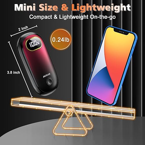 Miniatura 59 de Calentadores de manos recargables – Calentadores de pies eléctricos paquete de 2 unidades de hasta 127.4 ℉ con 15 horas de calor, pantalla LED