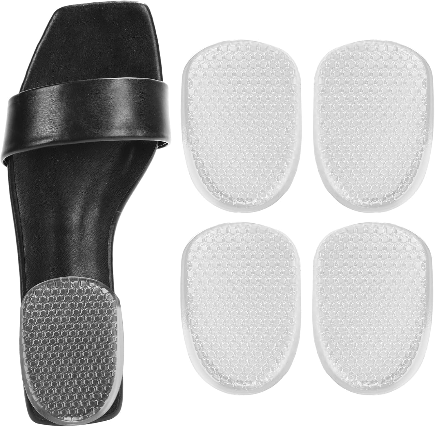 4 Counts Heel Cushion Cups for Plantar Fasciitis Relief, Silicone Gel Heel Pad for Sore Heel Pain, Heel Support Insoles for Bone Spur & Achilles Tendonitis Shock Absorbing, 2 Clear