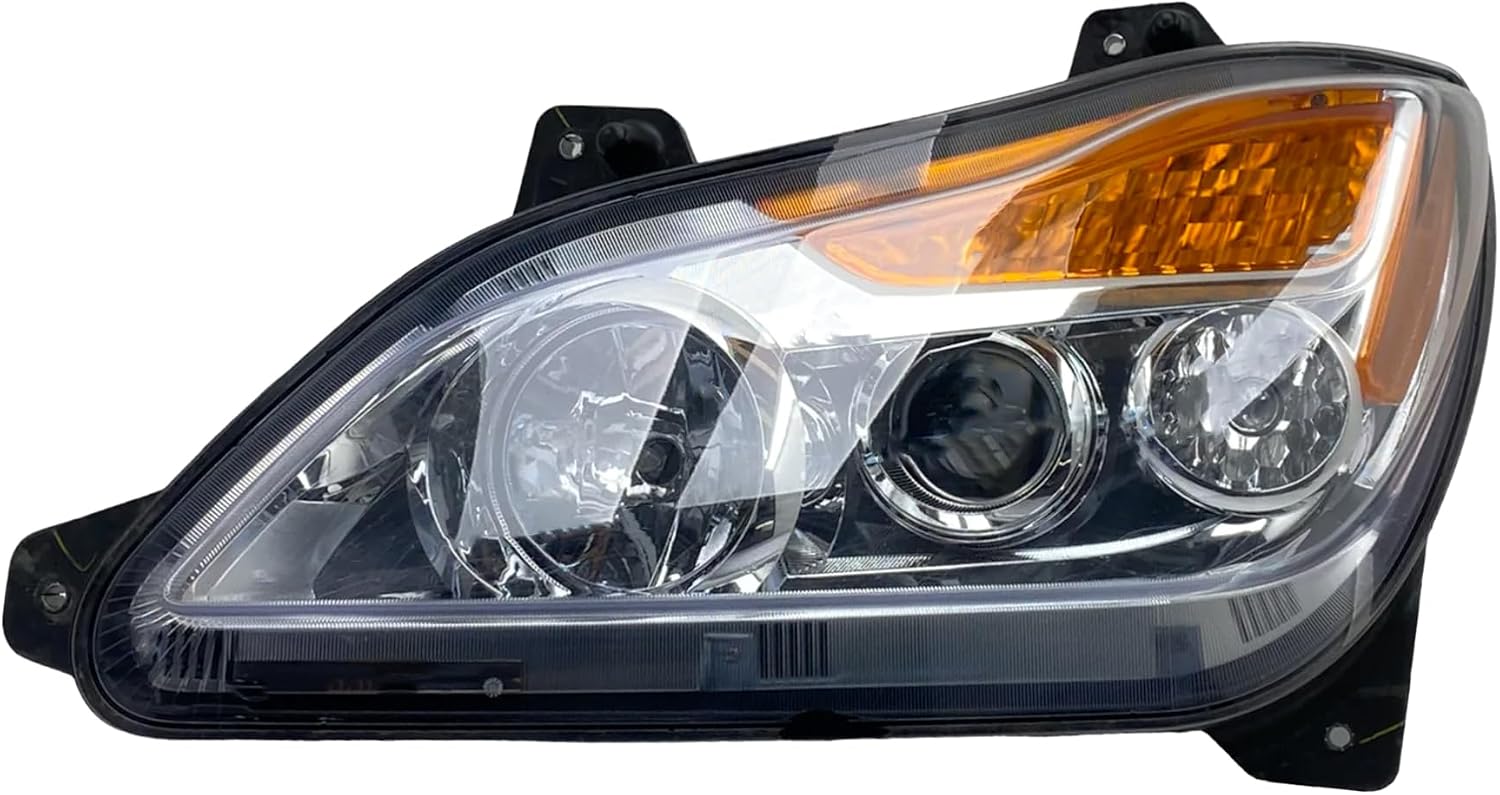 For Kenworth 2022-2026 T680 Next Gen Driver Side Left Hand Halogen Headlight Chrome Housing Headlamp Assembly Replacement LH P54-6156-100