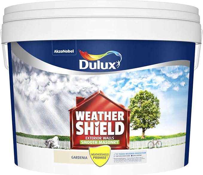 Dulux Weathershield Smooth Masonry Paint GARDENIA 10L Amazon.co.uk