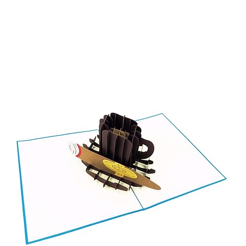 Coffee and Cigar Pop Up Card, 3D Greeting Card for