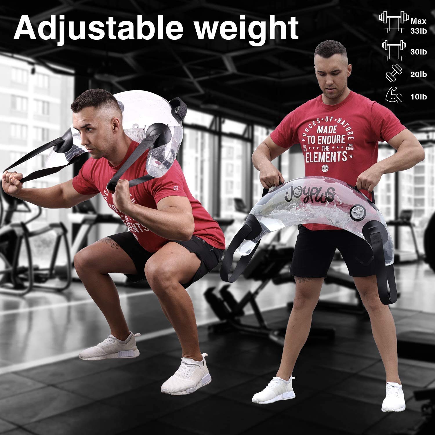 JOYPLUS Aqua Bag Regulowane obciążniki wodne, przenośny sprzęt fitness, najlepszy trening rdzenia i równowagi - alternatywa dla worka z piaskiem - trening szybkości, siły i zwinności