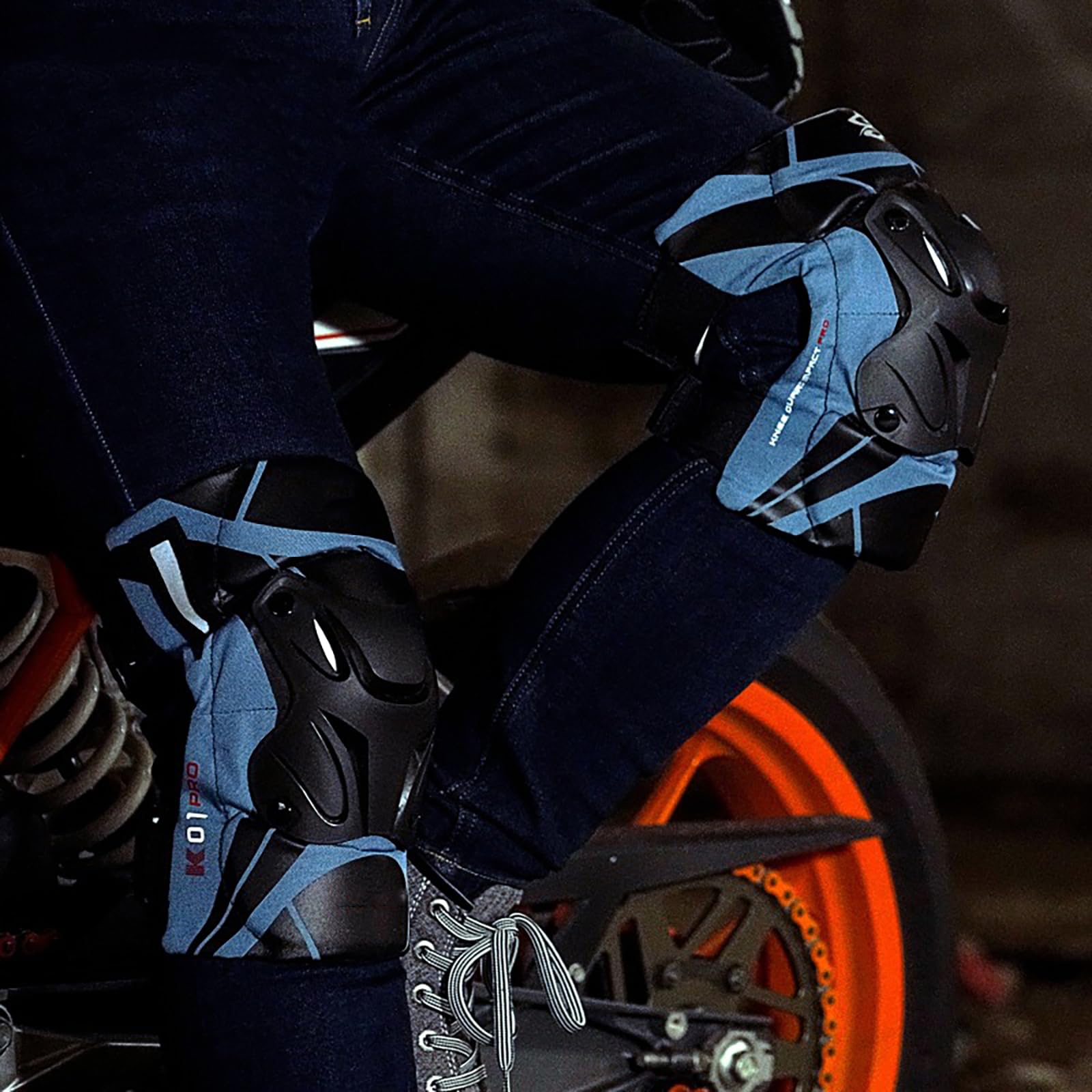 Set Completo Di Protezione Per Moto - Protezioni 3 In 1 Per Ginocchia E Gomiti Con Guanti, Protezione Dagli Impatti Certificata CE, Vestibilità Comoda E Regolabile