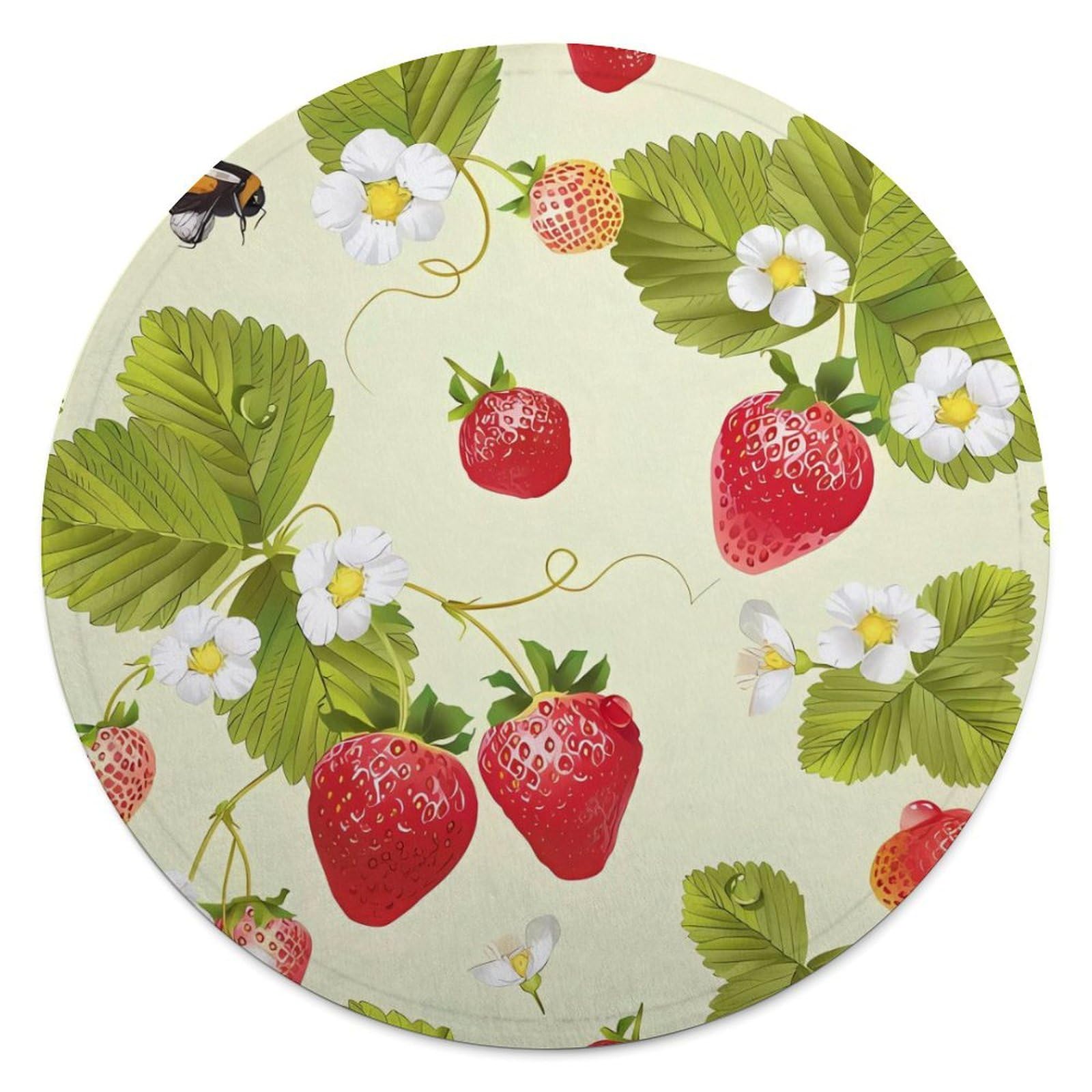Couverture polaire fraise ronde pour chasser le froid du canapé