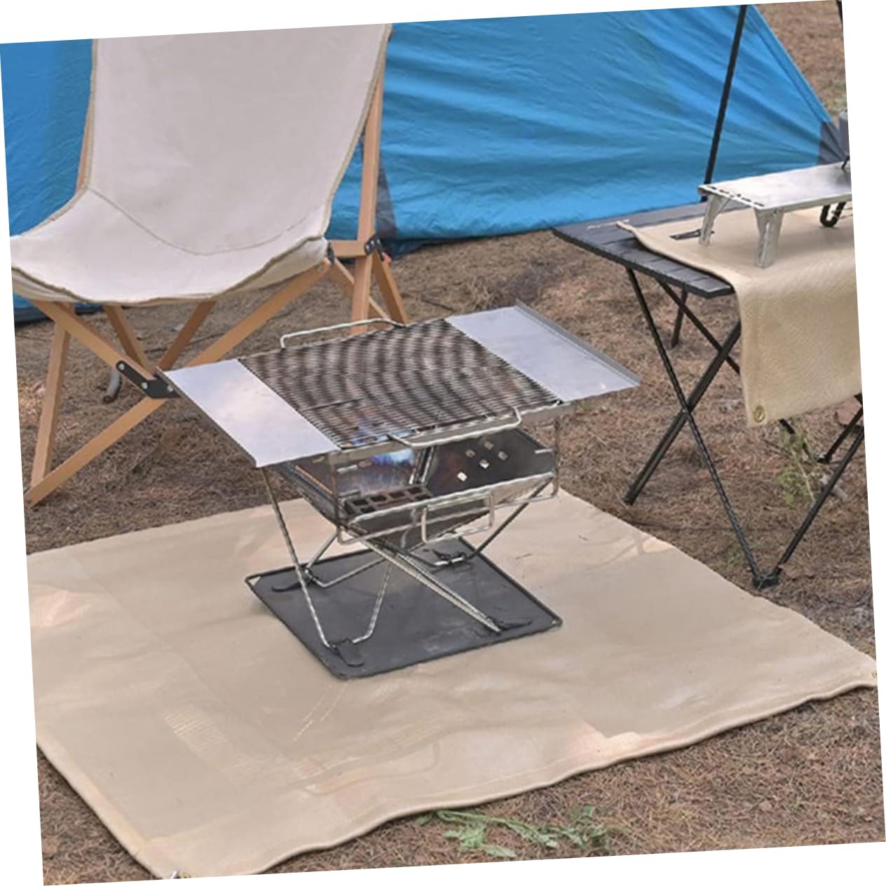 Mipcase Outdoor Fire Blanket Fireproof Pad Camping Accessory Fire Resistant Thermal Insulati