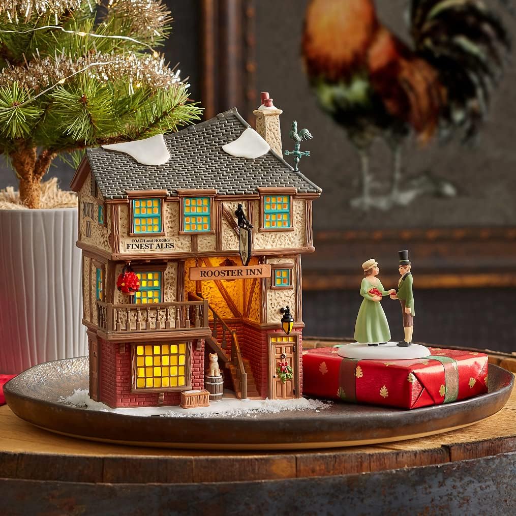 Department 56 Dickens Village The Rooster Inn Lit Building, 8.03 Inch, Multicolor