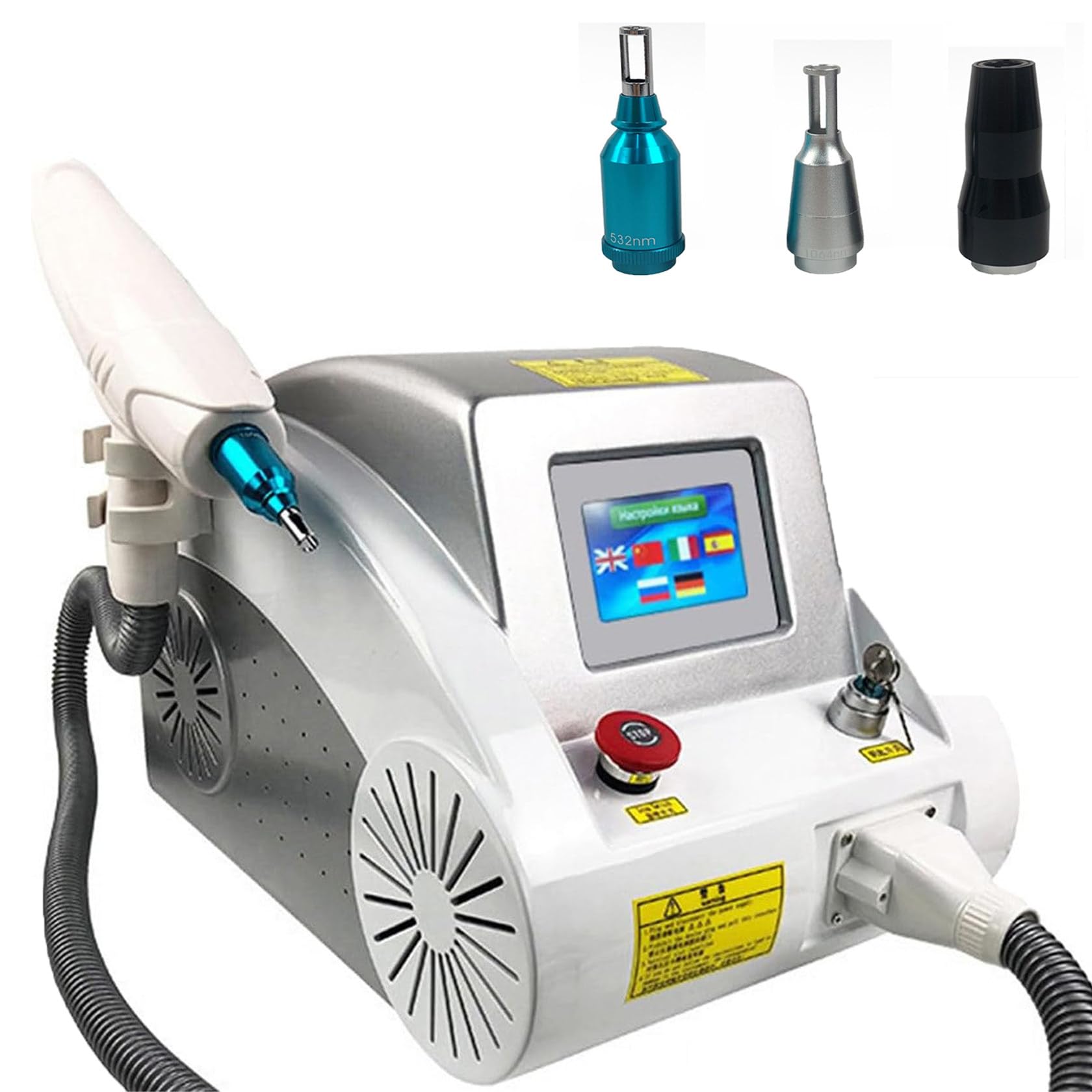 1000w Laserowe UrząDzenie Do Usuwania TatuażU, Pigment Do Brwi, Linia Brwi, UrząDzenie Do PielęGnacji, Laserowe UrząDzenie Do Usuwania TatuażU Pico Z WyśWietlaczem Led, 532 Nm, 755 Nm, 1064 Nm
