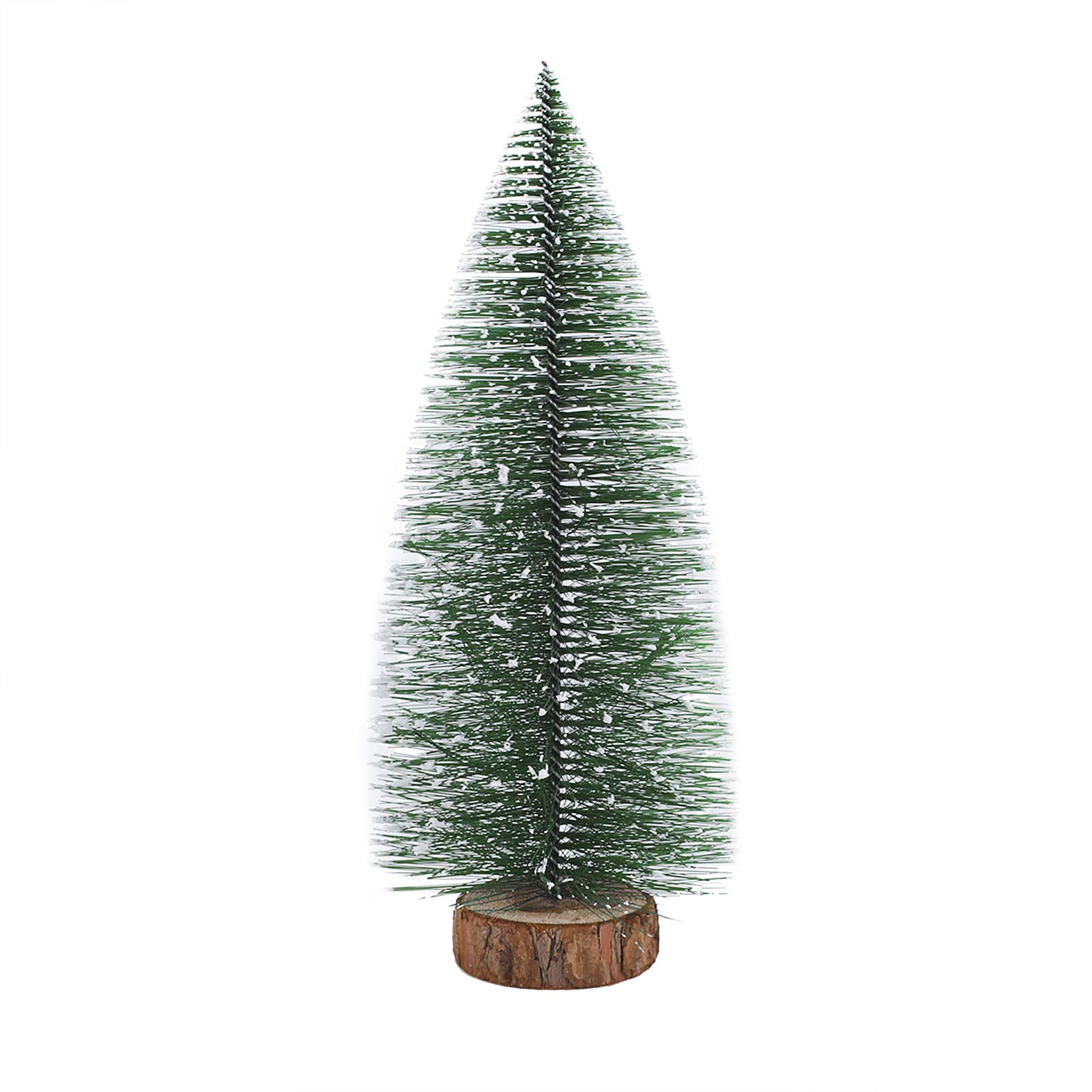 Lot de 2 mini sapins de Noël artificiels avec guirlande lumineuse LED - Décoration de table - Base en bois - Petit sapin pour la maison, le bureau, les vacances d'hiver