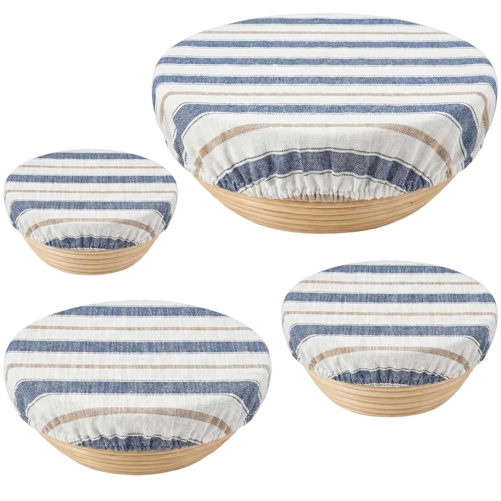 4 Pcs Bowl Covers for Bread Proofing, Reusable Baking Accessory, Maintains Dough Humidity During Sourdough Proofing Process, Multi-Bowl Size Coverage, Space-Saving Kitchen Storage, Set of Four Covers