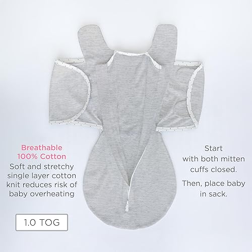 Miniatura 5 de SwaddleDesigns Omni Saco para dormir envolvente para recién nacido con 6 posturas diferentes, opción de brazos hacia arriba, más opciones para