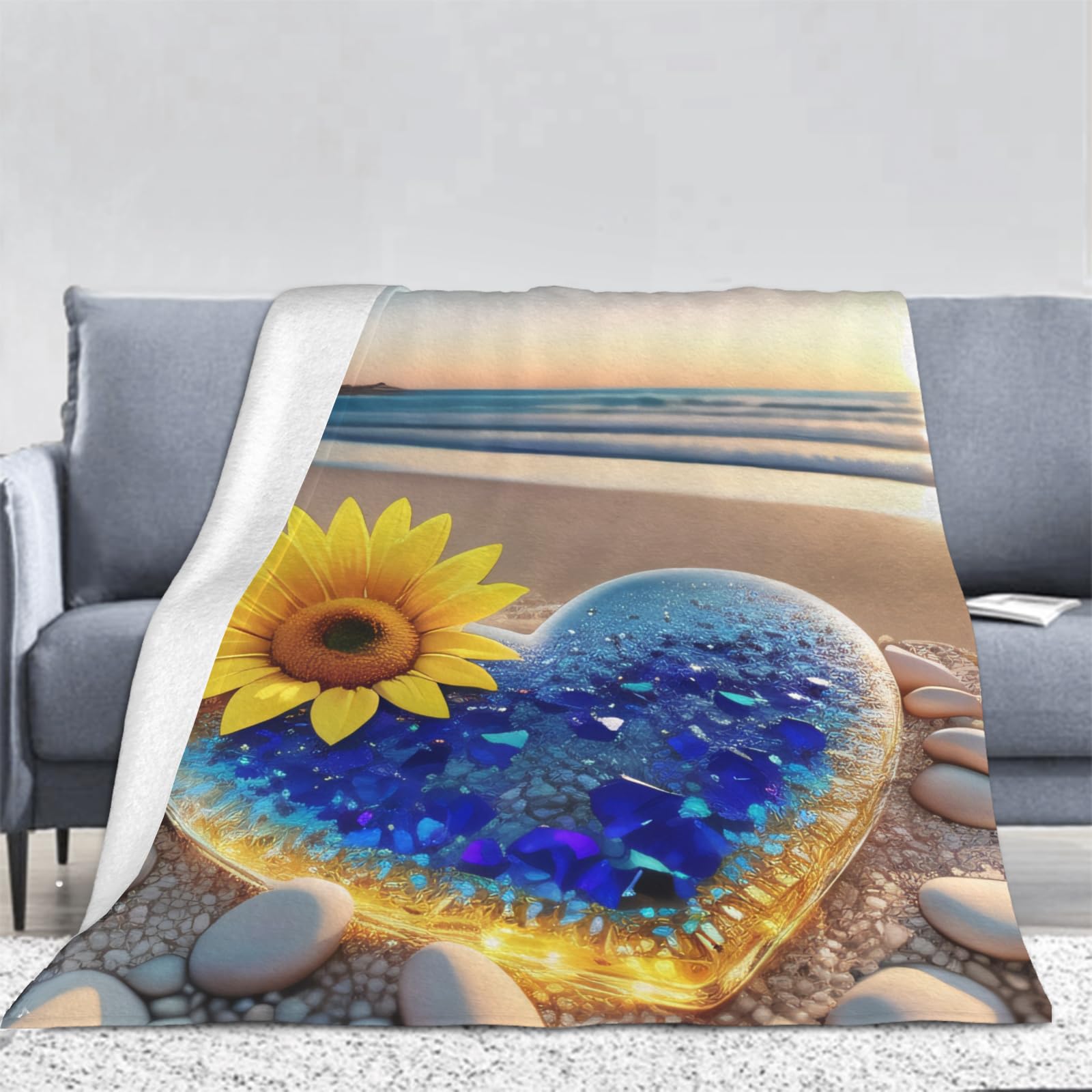 Manta de Franela Corazón 180x200 cm Manta de Franela de Microfibra Marina Manta de Felpa Suave para Sofá Cama Manta Polar Invierno Gruesa y Esponjosa Caliente