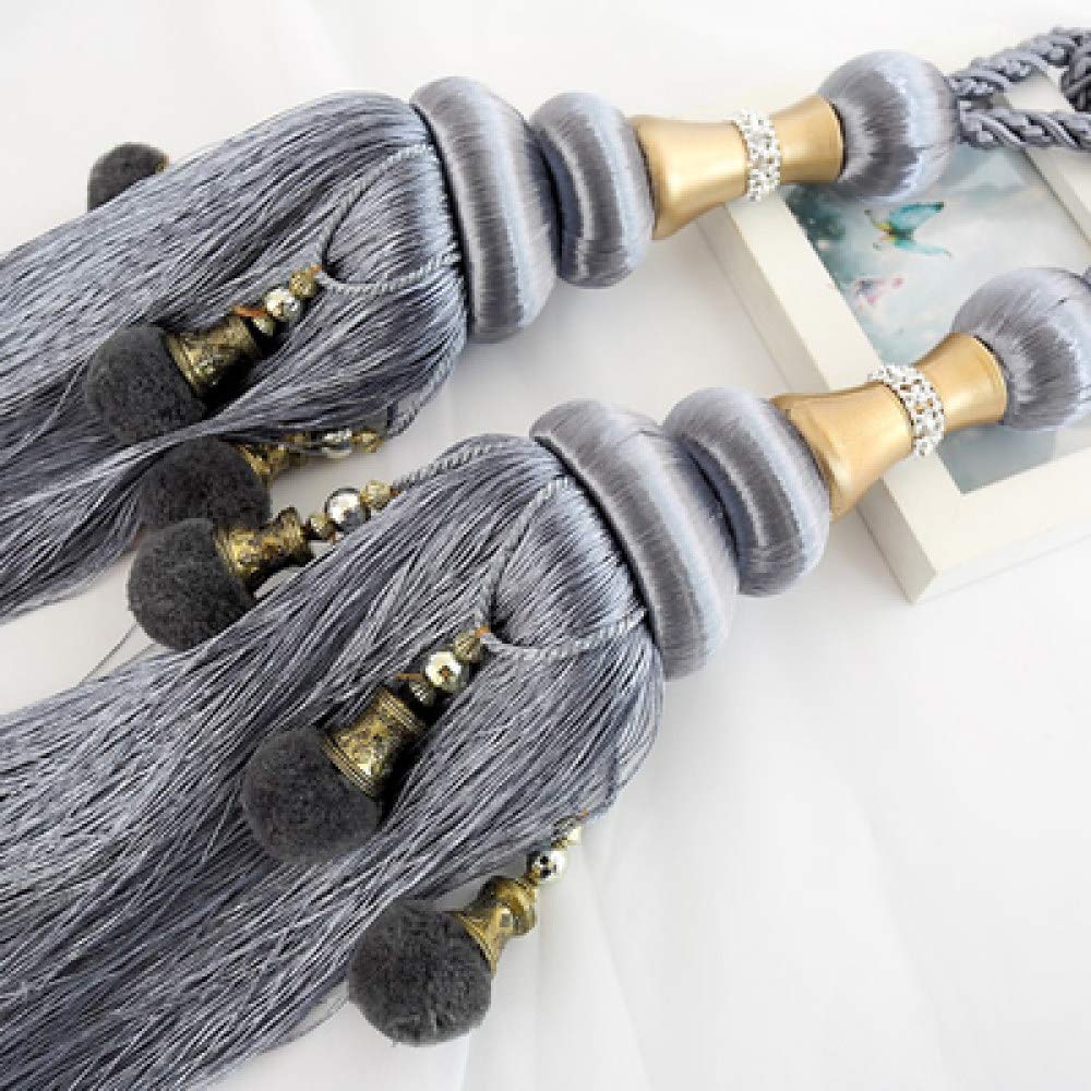 Correas de bola colgante de cortina LIJUCAI pack de 2 ganchos con borla L2145