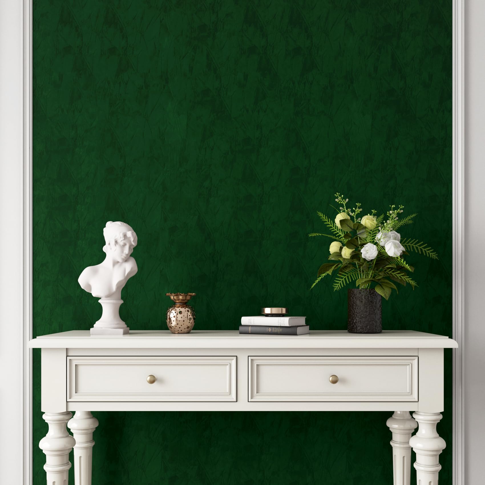 Papier Peint Texturé, Papier Peint Intissé Kumano Vert, Brun