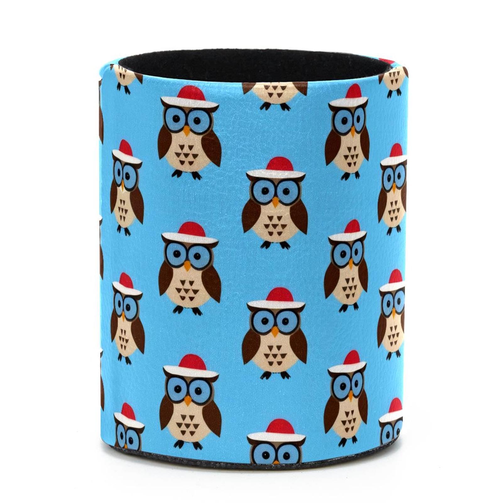 VAPOKF Round Pencil Holders for Desk, Cute Owl Pen Holders Pen Pot Makeup Brushes Storage Desktop Stationery Supplies Organiser for Home Office