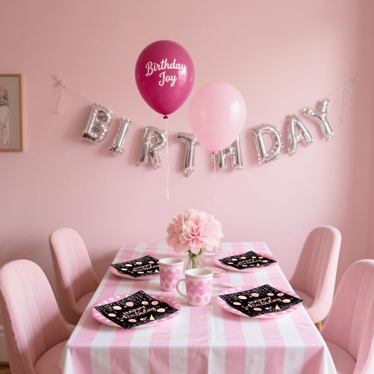 50 Pcs Happy Birthday Napkins 13 x 13 Inches, Rose Gold Birthday Paper Napkins Disposable Luncheon Party Napkin Cocktail Napkins for Birthday Party Decorations (Birthday)