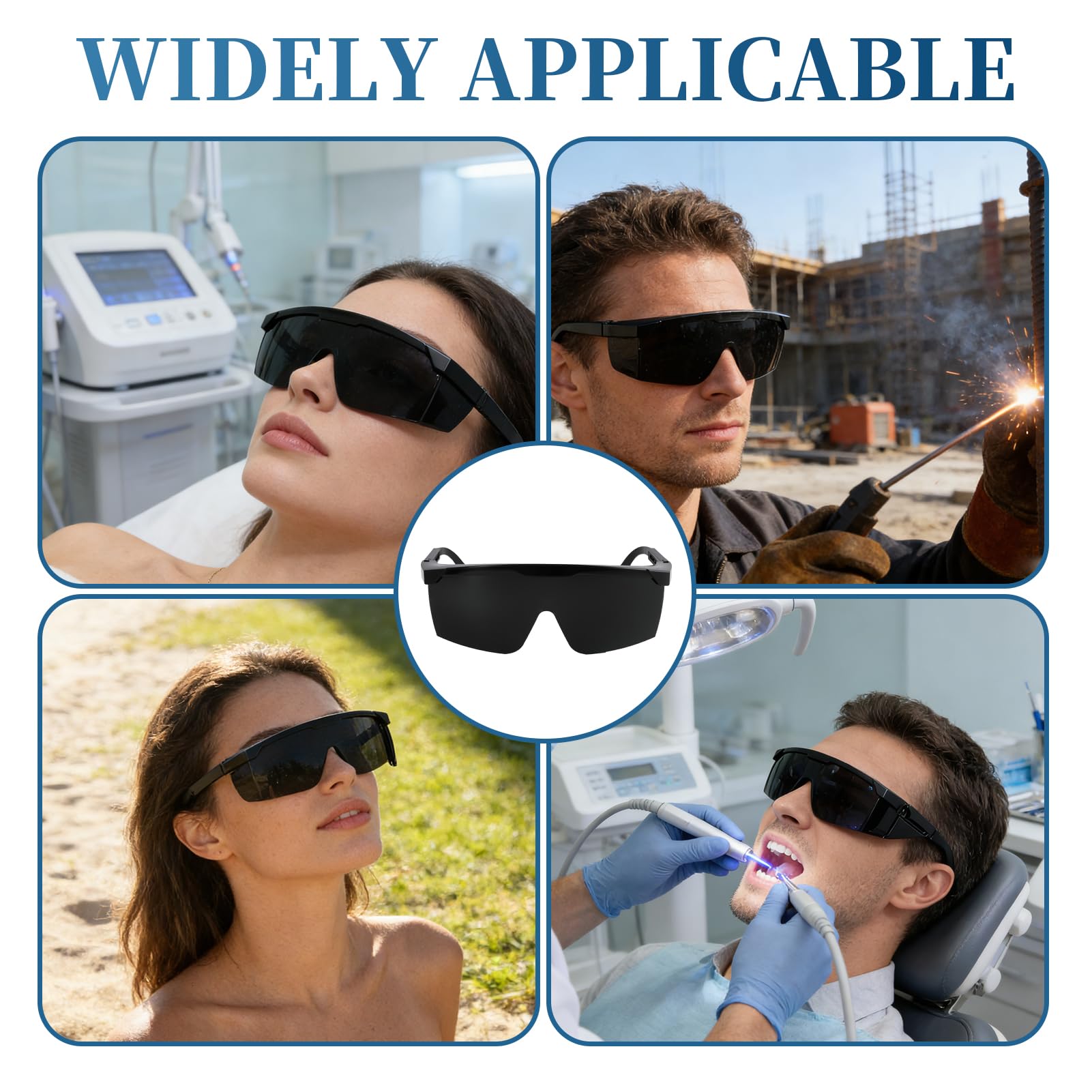2 PCS Laserschutzbrille, IPL Lichtschutzbrille, 200nm-2000nm WellenläNge Laserschutzbrille, Laser Brille für Haarentfernung IPL, Augenschutz für Infrarotlampe, Solarium und kosmetische Anwendungen