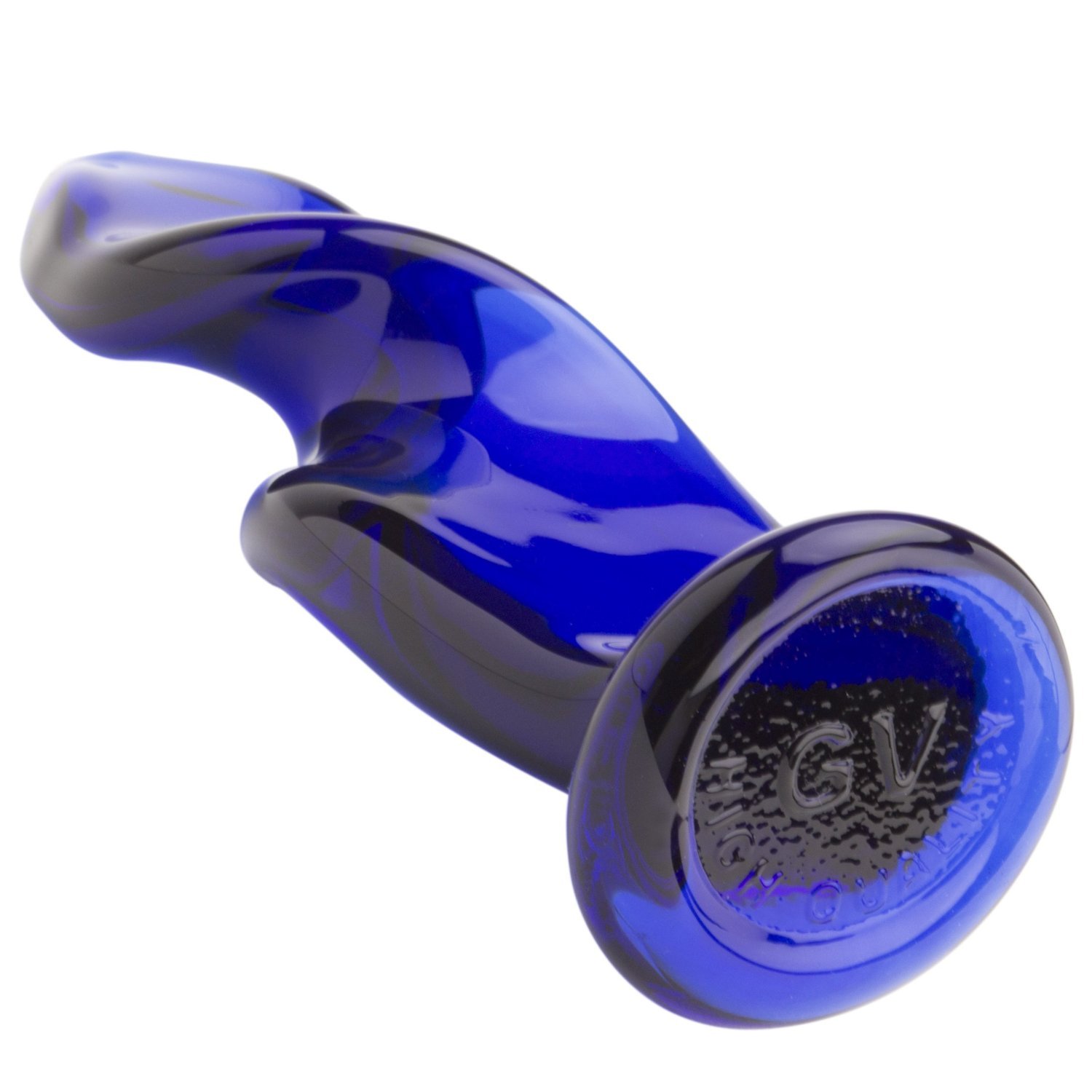 GLASSVIBRATIONS - Dildo di vetro - Blauer Korkenzieher