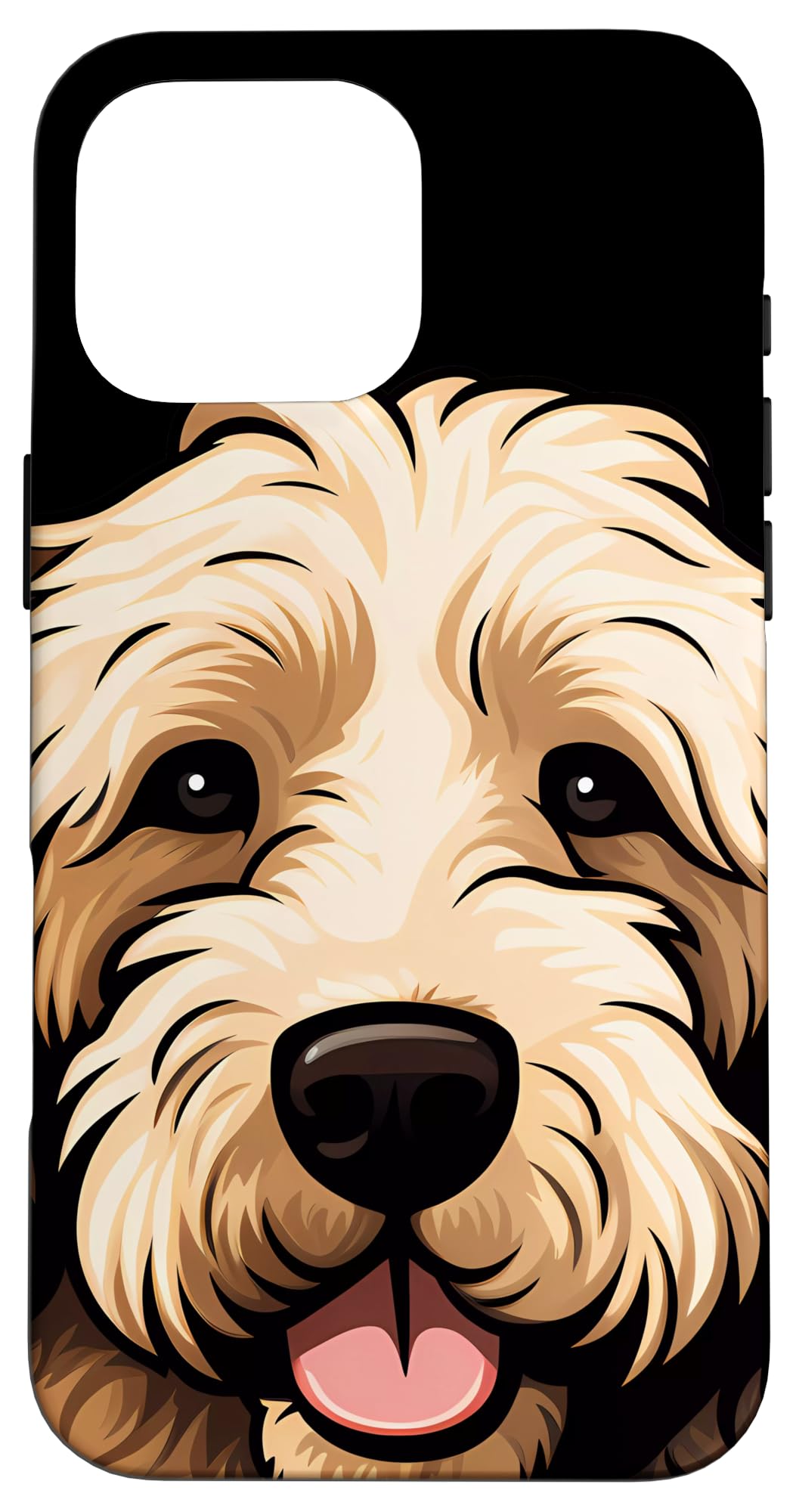 Cute Goldendoodle Face Cartoon Golden Doodle Dog Lover Case for iPhone 16 Pro Max