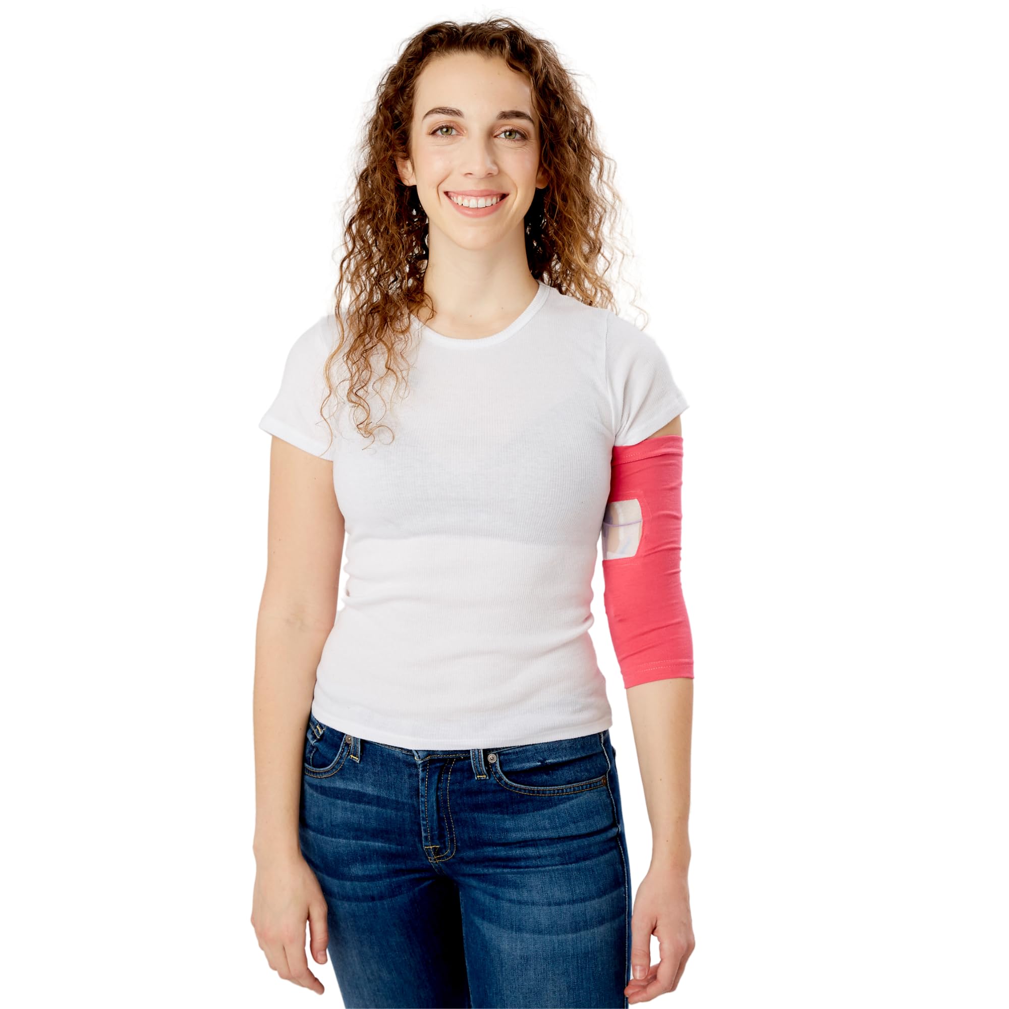 Care+Wear Classic Long PICC Line Sleeve Ultra-Soft PICC Line Covers for Upper Arm That Provides Comfort, Security and Breathability with Mesh Window (Fuchsia, XX-Small 7
