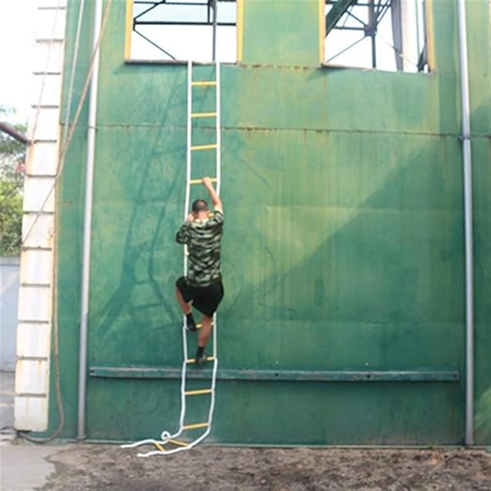 Rope Ladder,Fire Escape Rope Ladder Fireproof Rescue Ladder for Emergencies,Portable Non-slip Fire Escape Ladder Reusable with Hook and Screws,with Height Safety Perfect for Windows and Balcon