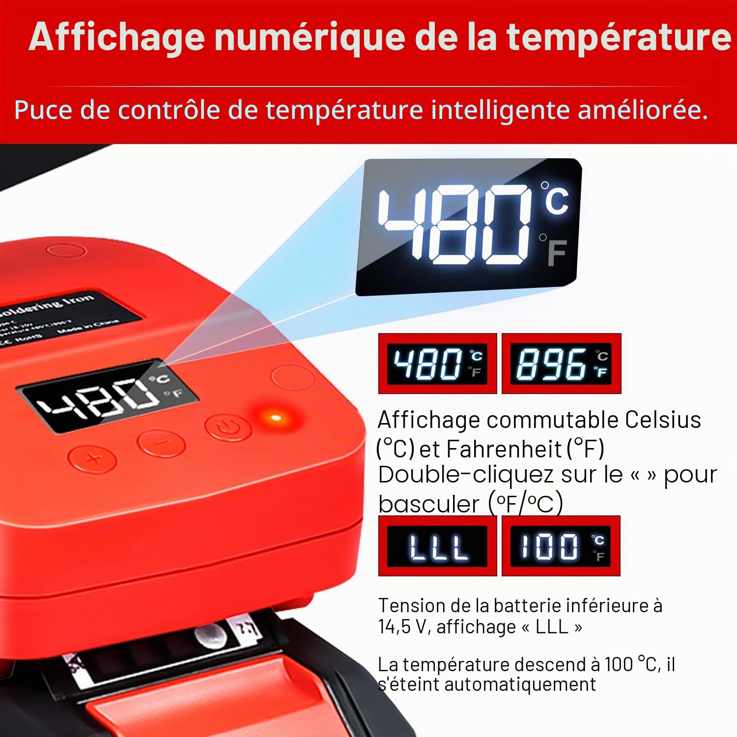 Station de fer à souder sans fil pour batterie Einhell 18 V PXC Power X-Change, fer à souder électrique portable à chauffage rapide avec USB et type C pour bricolage, réparation d'appareils, soudage
