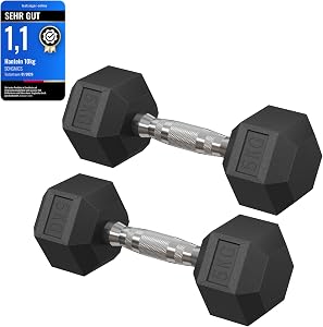 SONGMICS Hantelset, Hanteln 2er Set, Hexagon, Kurzhantel-Set, 2 x 5 kg,2 x 10 kg,für Workout, Fitnesstraining, Gewichthebe…