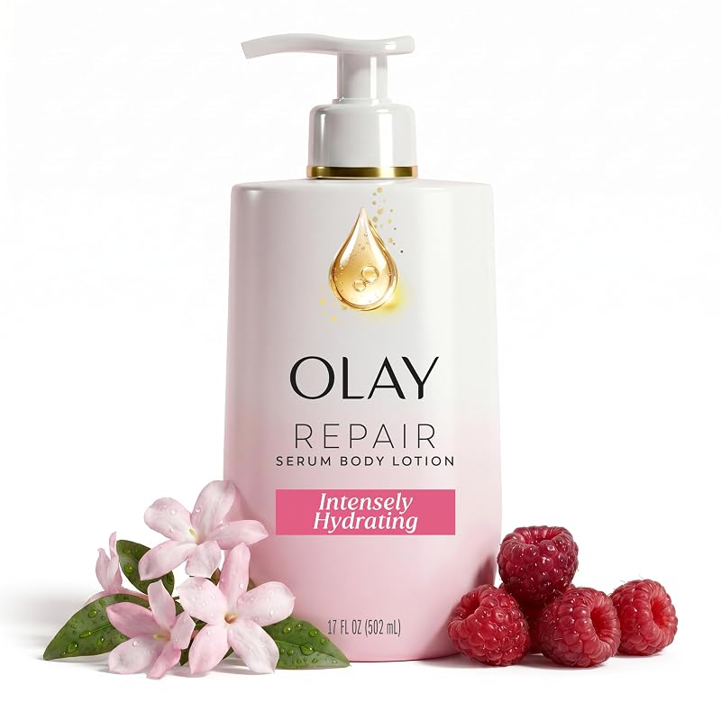Loção corporal Olay com ácido hialurônico e niacinamida, fragrância de frutas vermelhas maduras e baunilha doce, sem parabenos e ftalatos, 500 mL