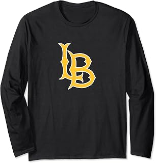 Long Beach State 49ers Icon Logo Officially Licensed Black Long Sleeve T-Shirt