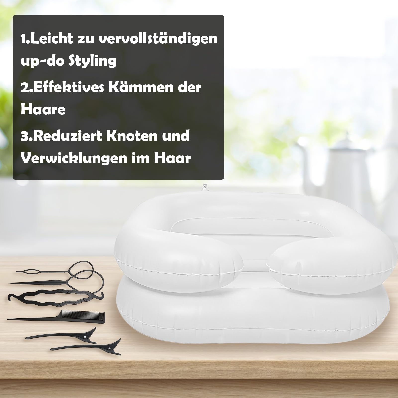 ZYNERY Haarwaschbecken,Haarwaschbecken Für Bettlägerige,Aufblasbares Haarwaschbecken,Haare Waschen Im Bett,Geeignet Für Bettlägerige Schwangere,Kinder Und Postoperative Verletzungen