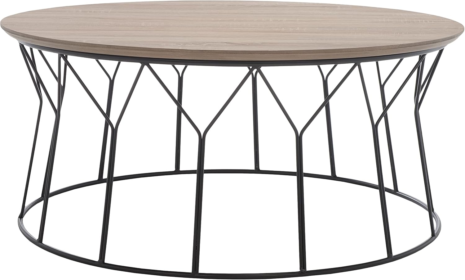 Safavieh Home Collection Deion Retro Mid-Century Light Oak and Black Wood Coffee Table