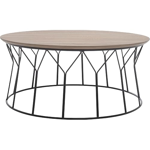 Safavieh Home Collection Deion Retro Mid-Century Light Oak and Black Wood Coffee Table