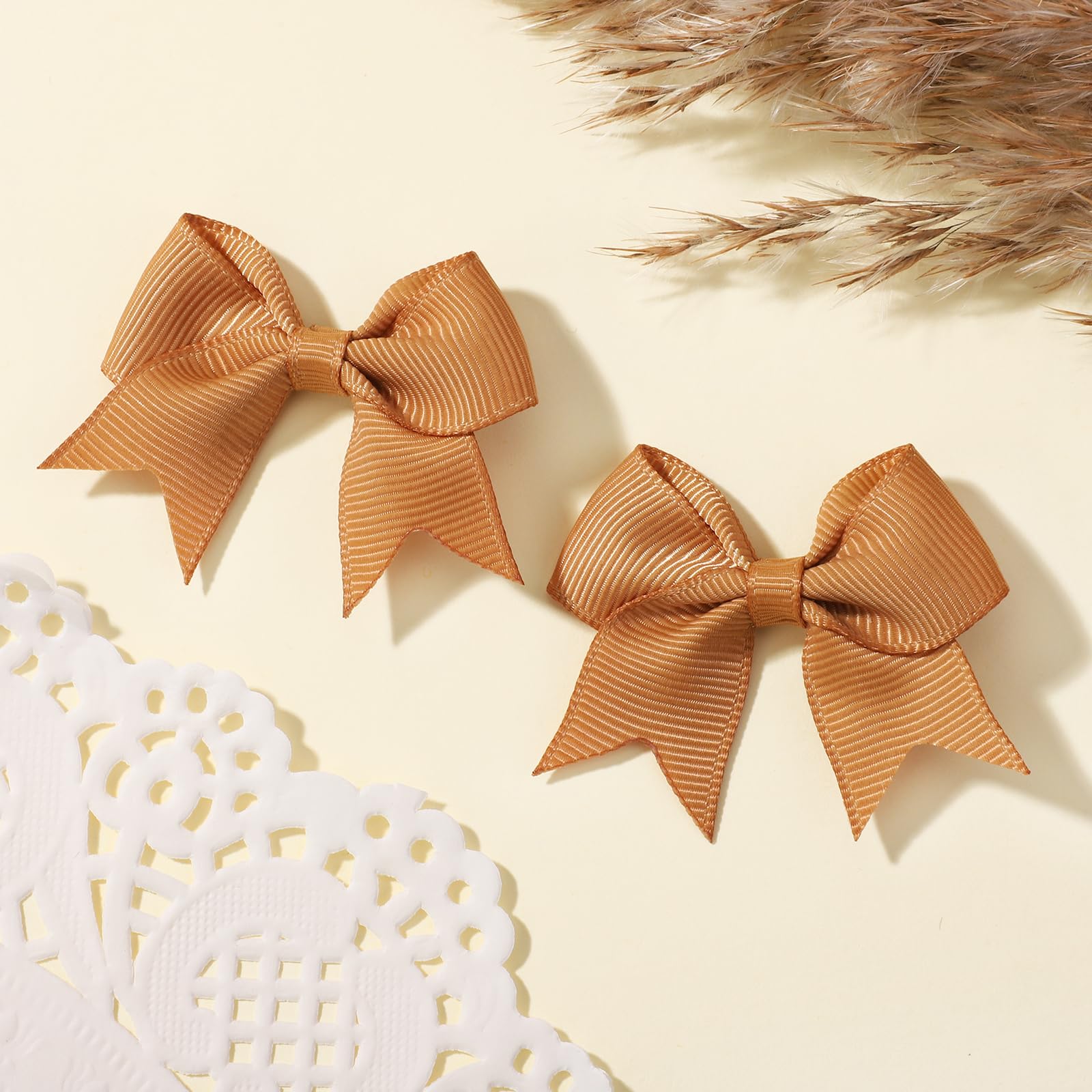jollybows Lot de 40 barrettes à cheveux en ruban gros-grain pour enfants 6 cm