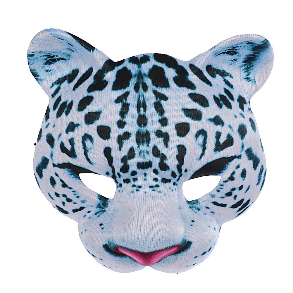 AbaodamLeopard Mask Halloween Costume Zoo Animal Eva Half Face Mask Snow Leopard Easter Carnival Party Masquerade Halloween Supplies