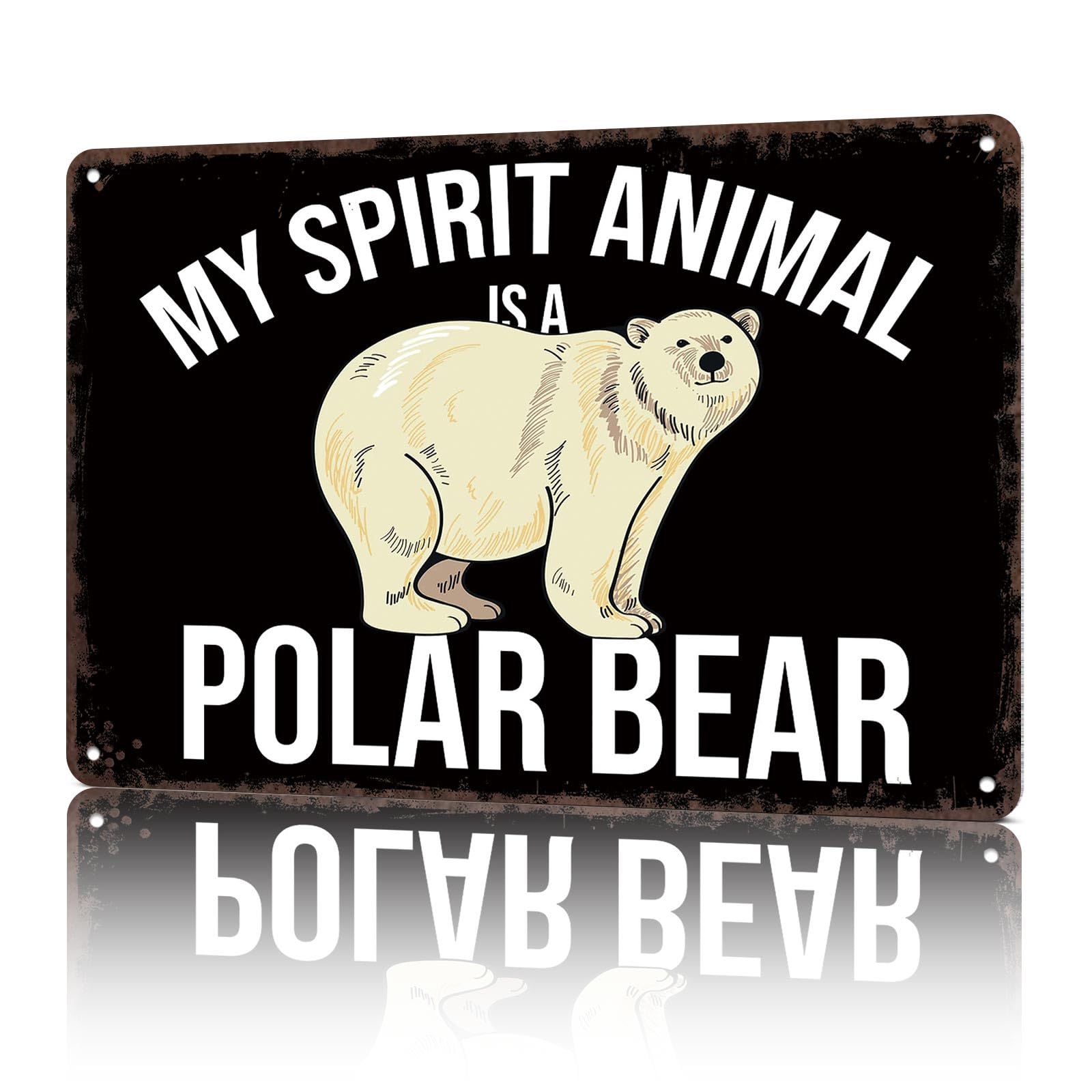 KWQDOZF Vintage Metal Signs My Spirit Animal Is A Pola Funny Tin Sign Poster Wall Art For Home Room Bedroom Office Decor 8x12inch