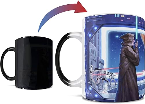 Miniatura 9 de Morphing Mugs Star Wars  Obi-Wan Kenobi  La oscuridad ha llegado  Una taza de cerámica que cambia de color de 11 oz  Imagen revelada cuando se añade