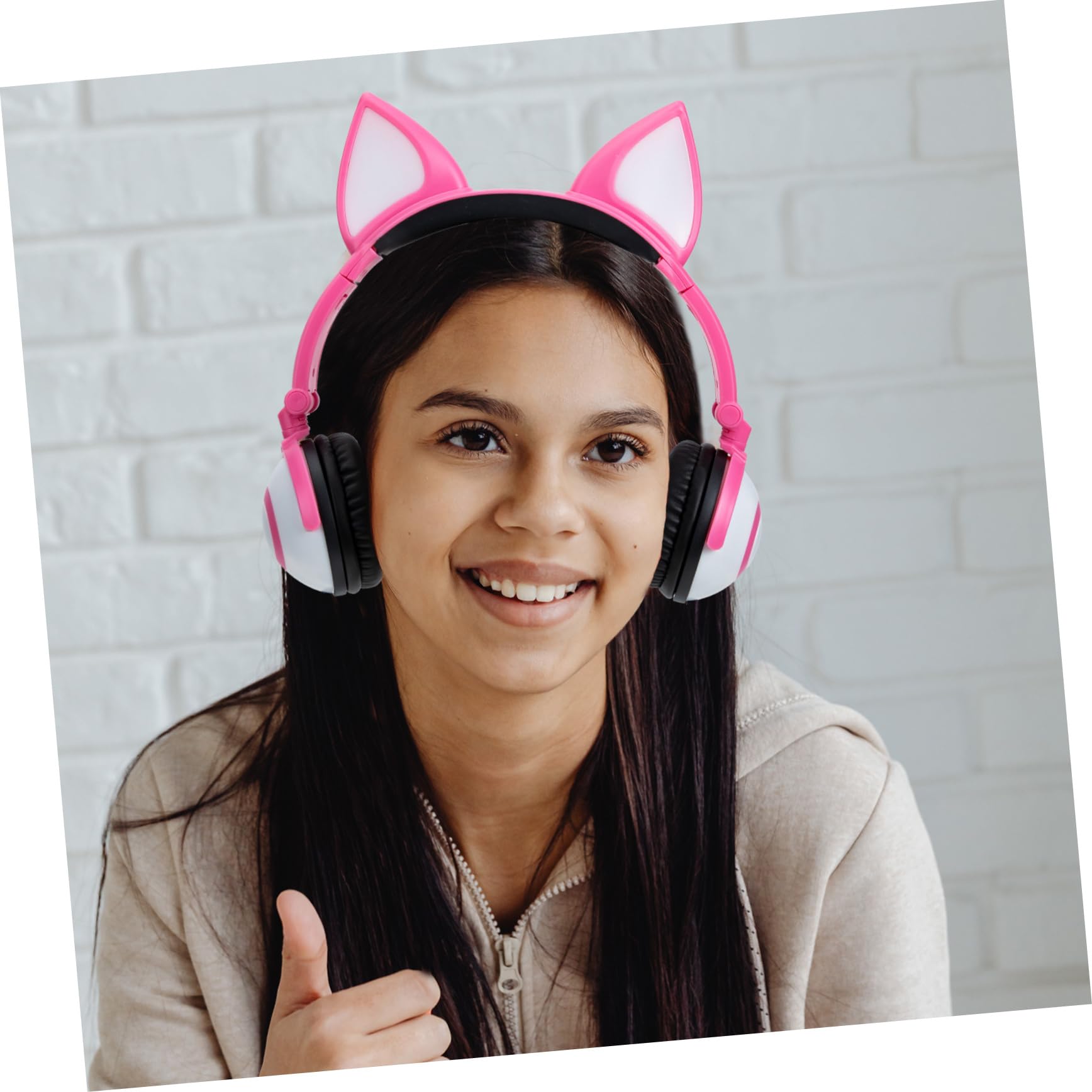 Cuffie Orecchie di Gatto Regolabili Cuffie per Cellulare Delicate e Confortevoli Compatte LED
