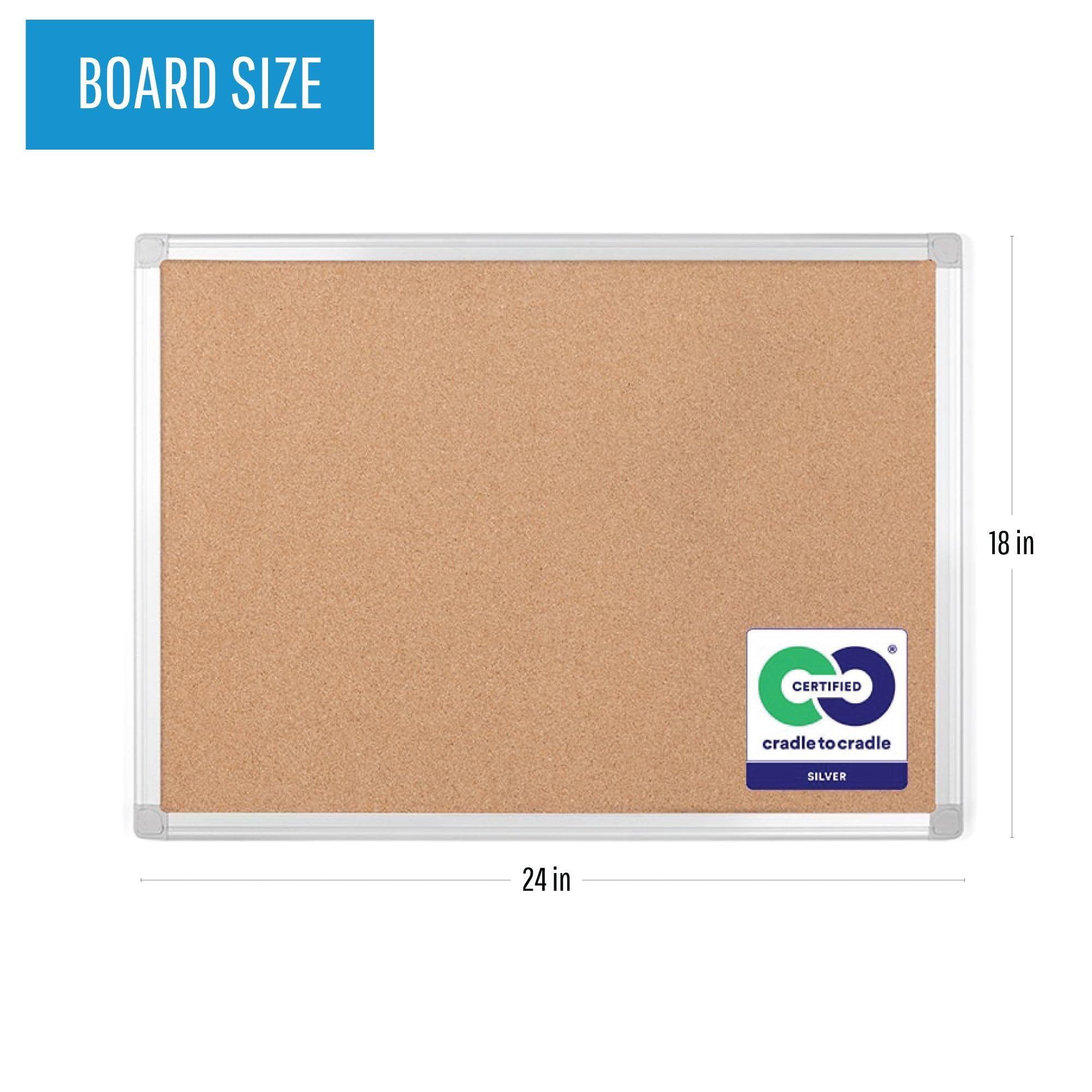 MasterVision Tablica ogłoszeniowa Earth Cork, 45 cm x 61 cm, tablica korkowa z aluminiową ramą