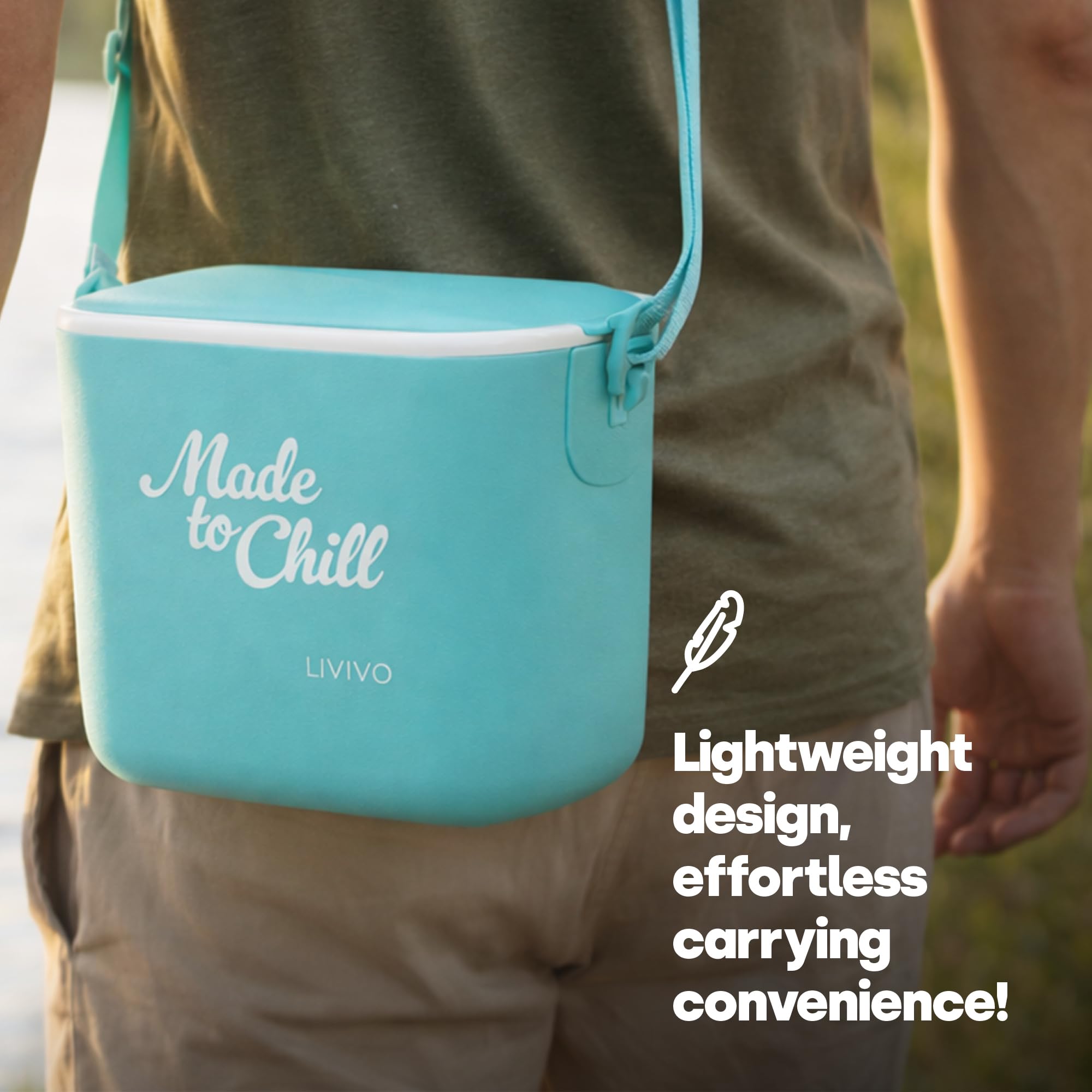 LIVIVO Made to Chill 5L Cool Box – Summer Cooler Box, Small Portable Insulated Ice Box with Strap, Lightweight Hard Cooler for Picnic, Beach, Camping & Travel — view 5