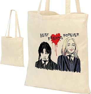 Wednesday Addams & Enid Tote Bag, reusable bag handy Shopper Book Jenna Ortega, student, by Blind Eye Design.