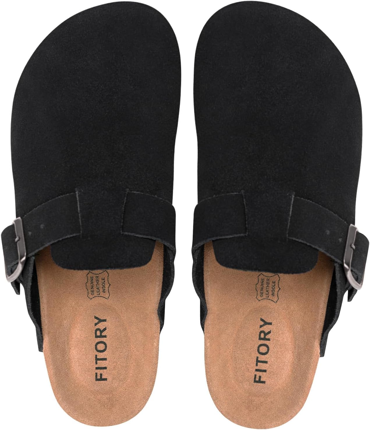 FITORY Mens Suede Clogs with Arch Support，Leather Cork Footed Mules Size 7-14 - Image 2