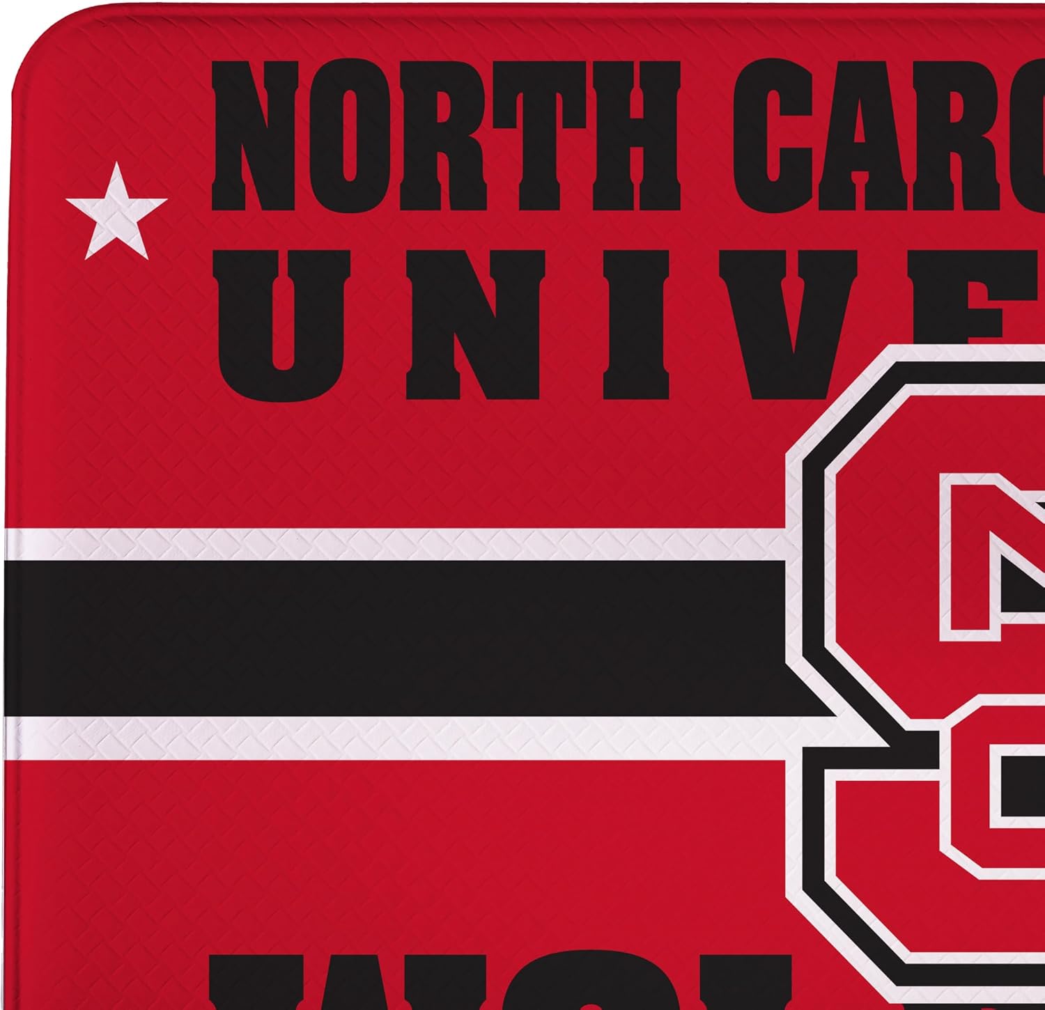 NCAA North Carolina State University Indoor Entrance Welcome Mat, 30"x18" Anti-Fatigue Kitchen Mats and Rugs, Non Slip Backing, Waterproof Ergonomic Comfort Mat for Entryway, Office, Dorm, Man Cave
