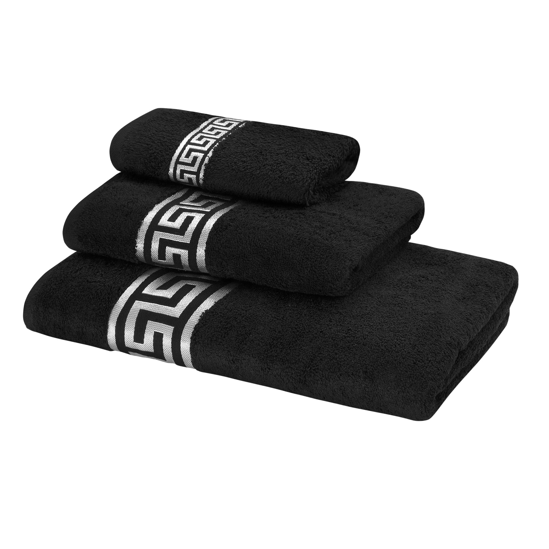 Meander Löwe luksusowe ręczniki – 100% bawełna, Öko-Tex, chłonne i miękkie – idealne do łazienki, sauny i sportu (zestaw 3 szt. – 50 x 100 cm/70 x 140 cm/100 x 150 cm)
