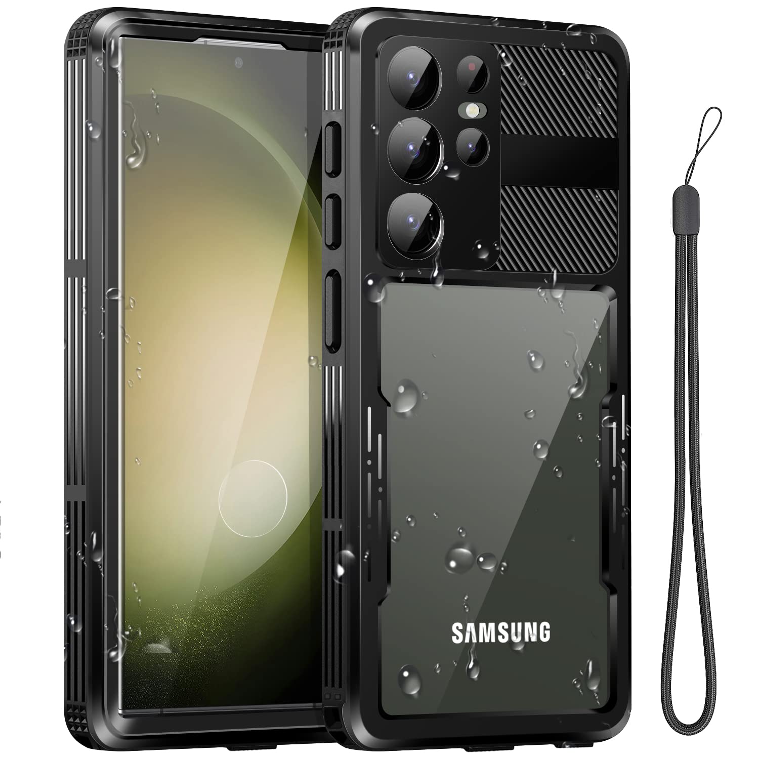 AICase Galaxy S23 Ultra Waterproof Case - IP68 Certified, Shockproof, Magsafe Compatible, Wireless Charging - Black