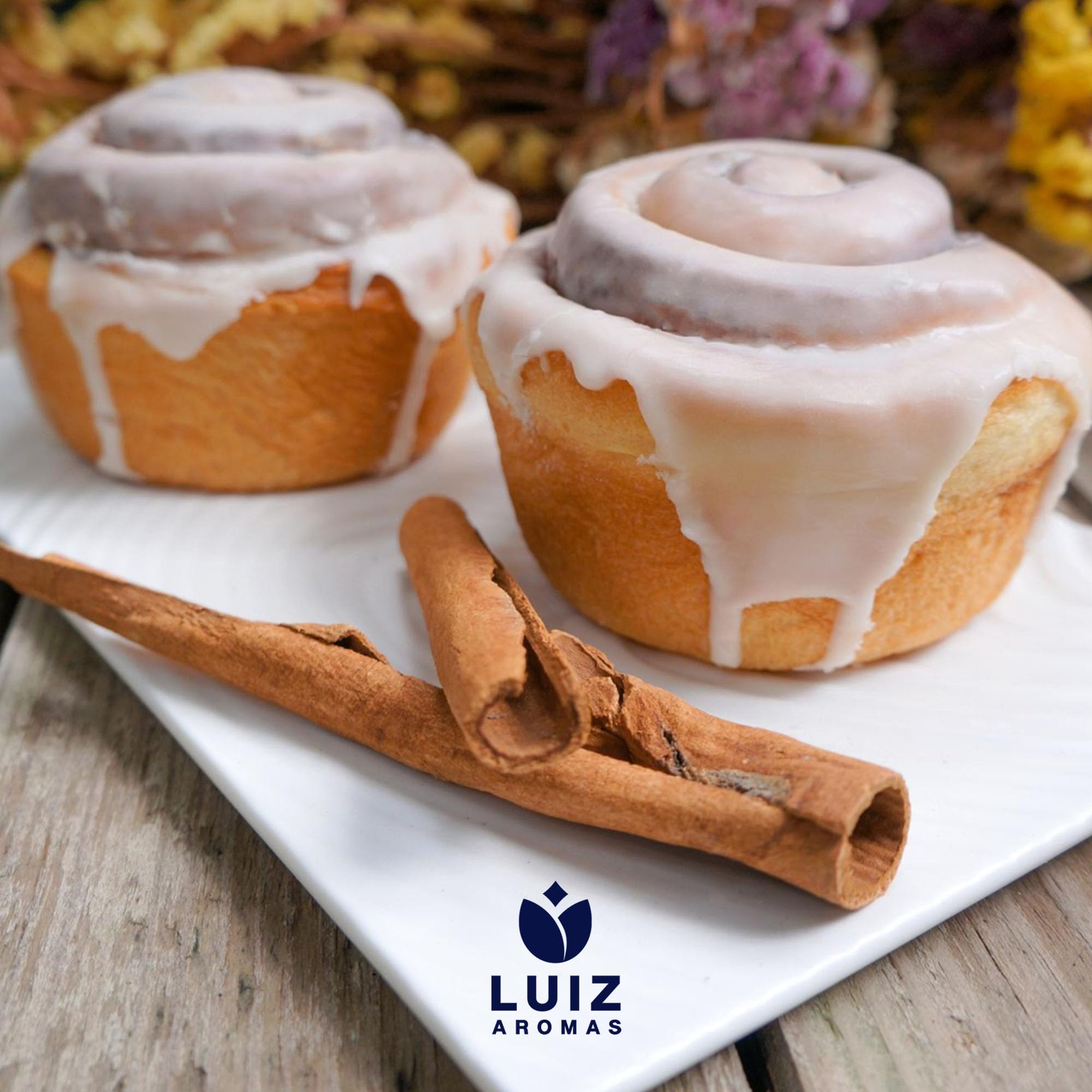LUIZ AROMAS | Aroma Canela - Aroma Alimentario en Gotas para dulces de Hornear, Pasteles, Bizcochos y Tartas | Producto Vegano sin Calorías y sin Azucar | Producto 100% Italiano (50g)