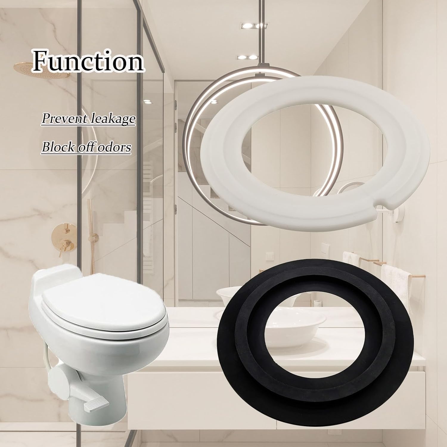 385311462 385310677 RV Toilet Seal Kit for Dometic Sealand VacuFlush 110 111 210 510 Flush Toilets - Without Overflow Holes