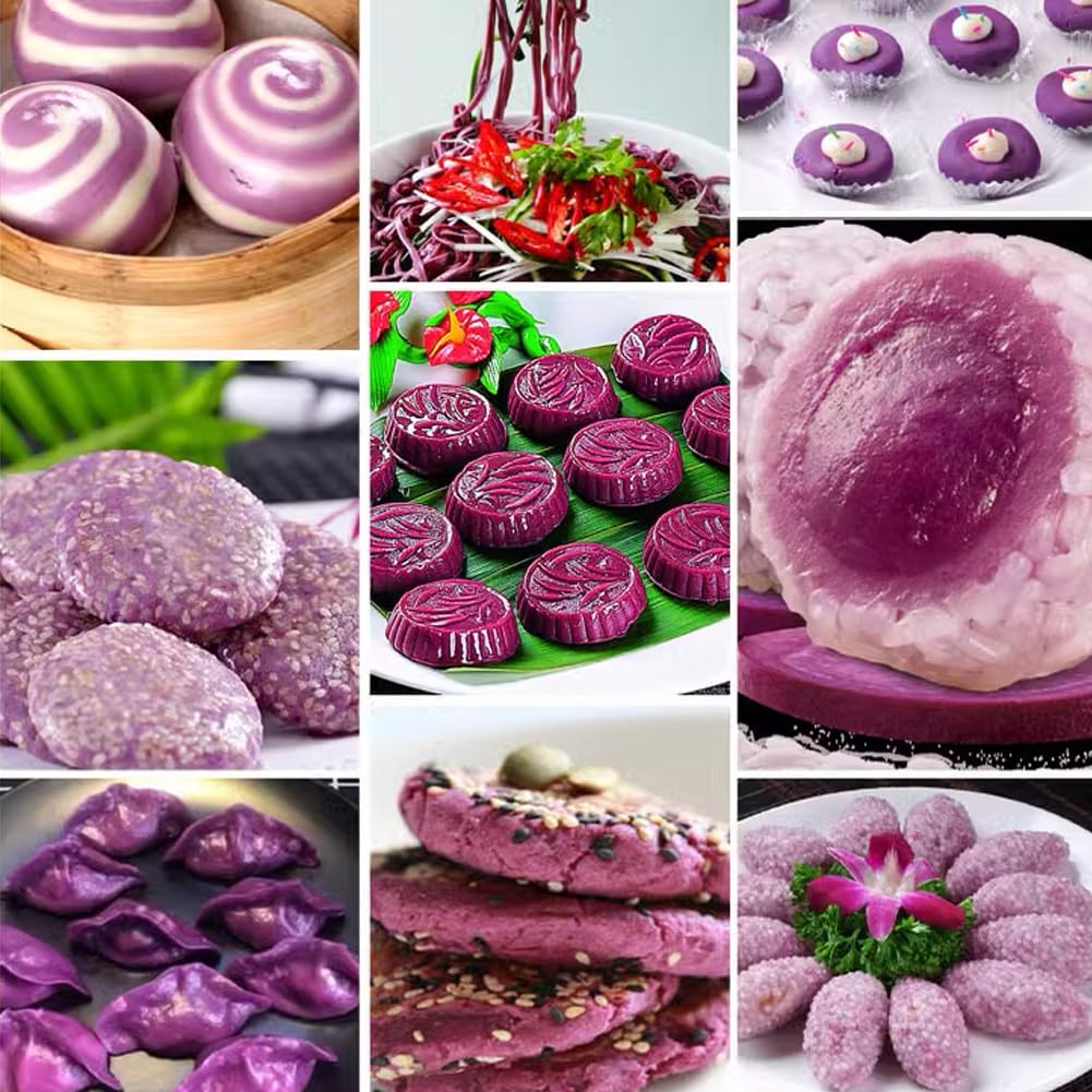 100% Natural Pure Purple Potato Powder 100g/3.52oz 紫薯粉 polvo de batata púrpura, polvo de pigmento comestible púrpura, muy adecuado para panadería, jugo, batido y bebidas.